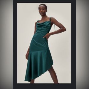 Midi satin slip dress